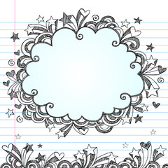 Cloud Frame Sketchy Doodles Design Elements Vector