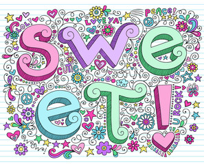 Sweet Lettering Hand Drawn Notebook Doodles