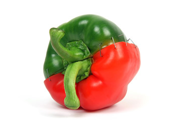 Rot-Grüne-Paprika