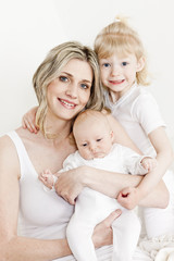 portrait of mother with her daughters