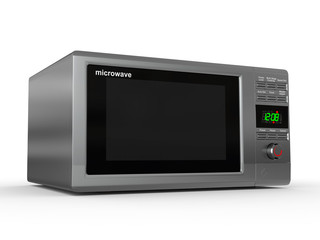 Closed metallic microwave. 3d