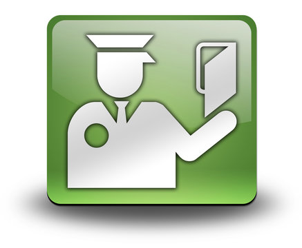 Green 3D Effect Icon "Immigration Symbol"