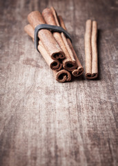 aromatic cinnamon sticks close up