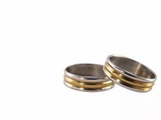 Silver Golden Wedding Rings