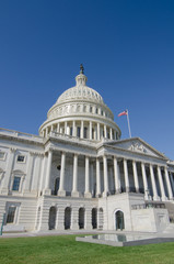 Washington DC, Capitol building east facade in a clear sky