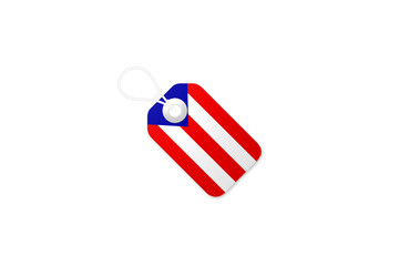 Tag Coloured As The Flag Of Puerto Rico