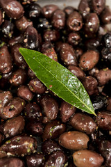 marinated olives with leaf