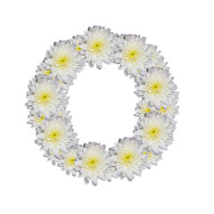alphabet O , White Flower on white background