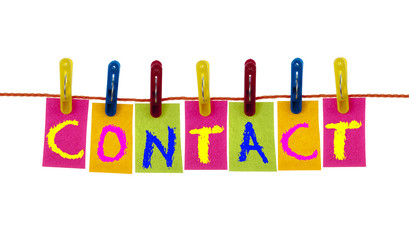 Contact word on laundry hook