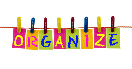 Organize word on laundry hook