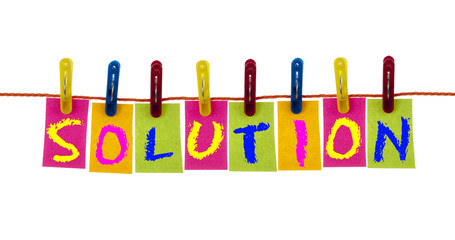 Solution word on laundry hook