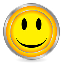 Smile face yellow circle icon