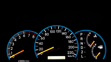 car dashboard close up