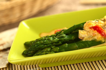Green asparagus curry (Selective Focus)