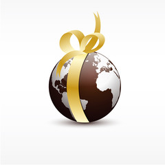 vecteur, planète,ruban