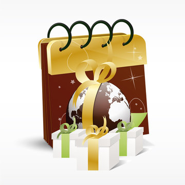 vecteur, oeuf de p&acirc;ques et cadeaux