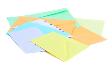 pile of mail isolated on white background