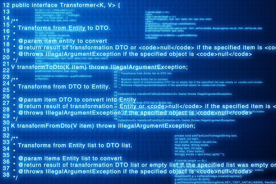 Java code blue screen.
