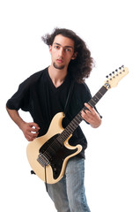 Obraz premium Guitar player isolated on the white background