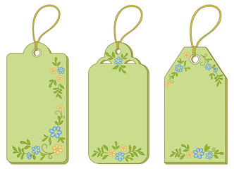 Tags with floral pattern