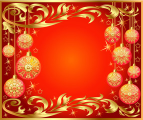 background with festive ball with pattern