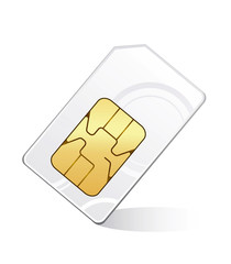 Sim card isolated on white