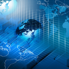 Global financial color charts and graphs