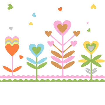 Template heart greeting card, vector