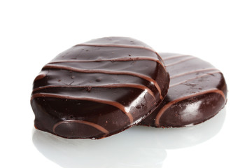 Сhocolate cookies isolated on white