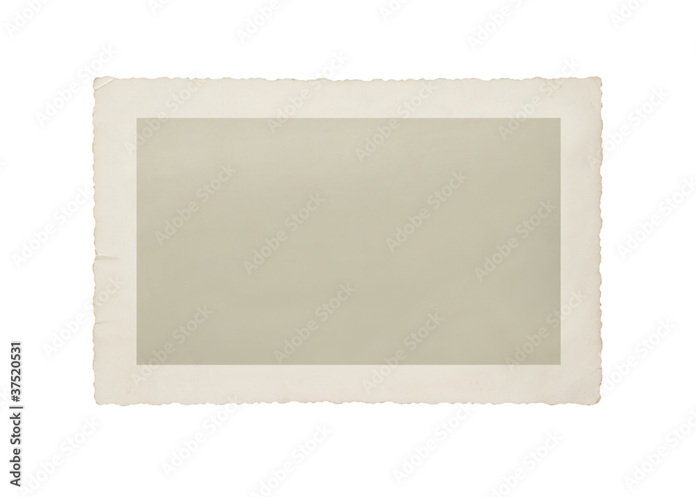 Aufkleber Old photo isolated on white with clipping path for the inside