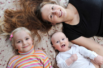 Fototapeta na wymiar mother and her children