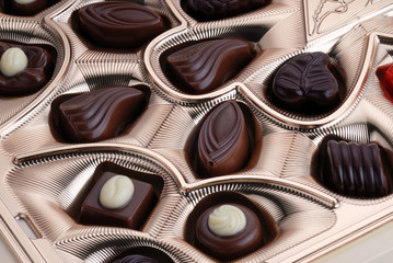 chocolates in foil box