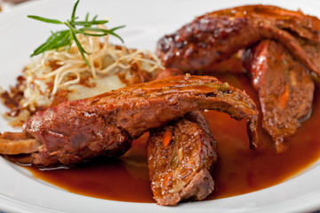Beef Rouladen Stuffed with Vegetable