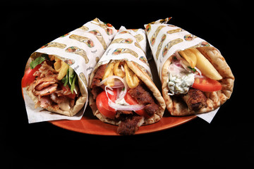 donner  wraped on pita bread