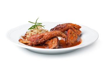 Beef Rouladen Stuffed with Vegetable