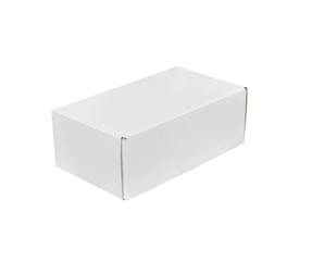 White paper box on white background