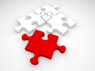 Isolated jigsaw puzzle pieces