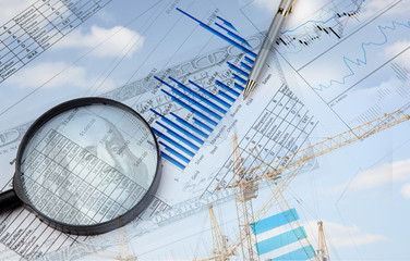 Financial and business charts and graphs