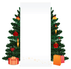 Fototapeta na wymiar Christmas background with decorated Christmas tree