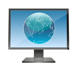 Globe in a monitor