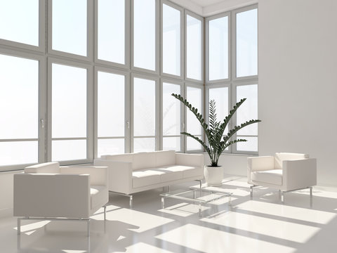 Interno con divano e finestre