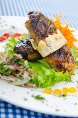 Meat cuisine - kebab served in plate