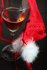Champagne and red underwear