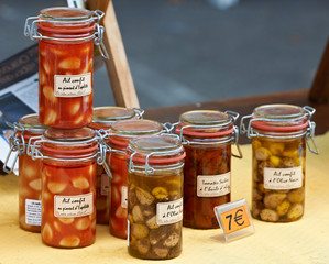 Canned French garlic at Provence market