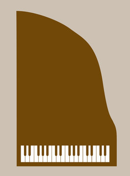 piano silhouette on brown background
