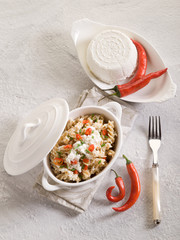 fusilli with ricotta and hot chili pepper