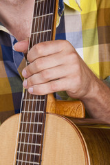 Fototapeta premium Really great shot capturing detail of a guitarist