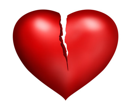 Rotes Herz gebrochen