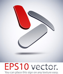 3D modern triangle logo icon.