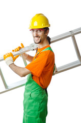 Builder isolated on the white